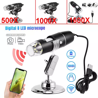 Wifi Wireless Digital Microscope 1000X/1600X HD USB Electron Microscope Camera • $25.59