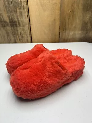 NWOB $120 UGG Fuzz Sugar Clog Size 7 Red Fluffy Sheepskin Furry Slide On 1130950 • $68