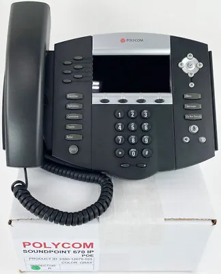 Polycom SoundPoint 670 Gigabit IP Phone PoE (2200-12670-025) - Refurbished- Bulk • $49.88