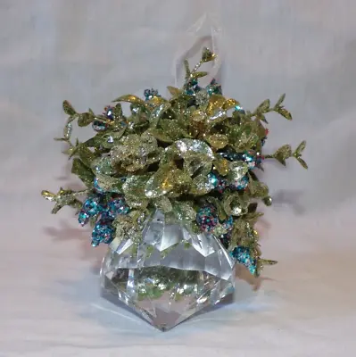 VTG Prism Diamond Mistletoe Blue Berry Glitter Clear Acrylic Plastic Solid 5  • $29.99