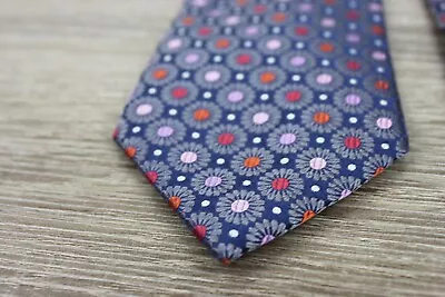 Ben Sherman Men's Neck Tie Geometric Floral Blue 100% Silk • $16.89