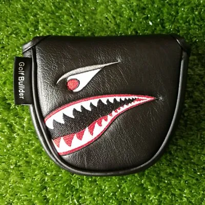 1pc Black With Shark Embroidery Magnet Golf Mallet Putter Head Cover For Odyssey • $11.69