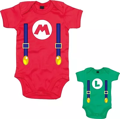 £10.99 • Buy Super Mario & Luigi Matching  New-born Baby Bodysuit Romper Babies T-Shirt Tee