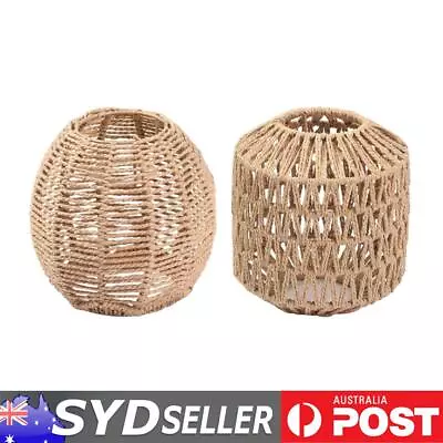 Simulated Rattan Lamp Cover Vintage Light Fixture Hanging Lampshade For Bedroom • $12.79