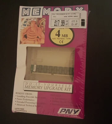 Retro 90s Boxed 4MB RAM Upgrade | 72 Pin SIMM | PC Computer Memory Stick Oddware • £14.99