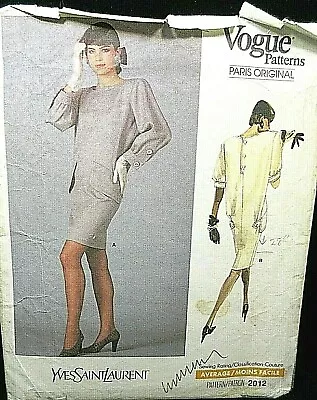 Vogue Paris Original Pattern 2012 Yves Saint Laurent Size 16 • $25