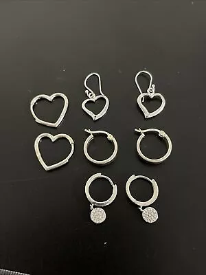 925 Sterling Silver Earring Lot | Pandora / Hoops / Sleepers - 8.4g • $40