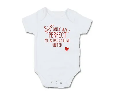 Manchester Not Only Am I Perfect Baby Grow Bodysuit Pullover Bib Football United • $8.67
