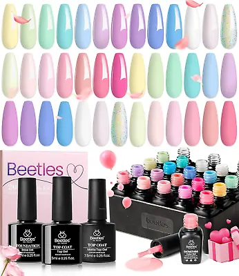 Beetles Gel Nail Polish Kit 20 Colors Soak Off Gel Polish With 1 Base Coat 1 Gl • £42.86