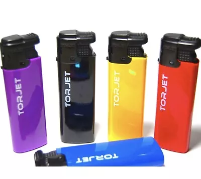 £5.99 • Buy 5 X TORJET CIGAR WINDPROOF TURBO JET FLAME ELECTRONIC LIGHTER REFILLABLE ASSORTD