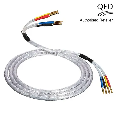 QED XT25 BI-WIRE Speaker Cable 1 X 1.0m Gold Banana Plugs 4 To 4 Terminated • £39