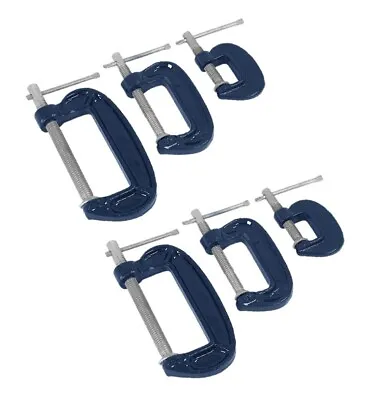 6 X G Clamp 2 Sets Of 3 Piece Heavy Duty Iron Wood Working Welding • £9.95