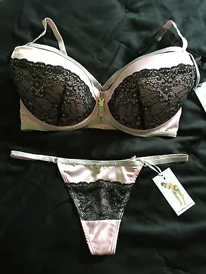 Bras N Things Vintage Playboy Deni Bra + Gstring New With Tags Size 10dd/10 • $80