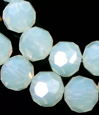 10mm Glowing Milky White Opalite Glass Faceted Round Beads 12  • $5.99