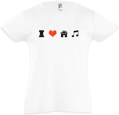 I LOVE HOUSE MUSIC Kids Girls T-Shirt Electro Dance Techno Disco Chillout Club • £16.99