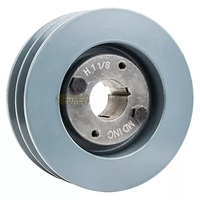 Cast Iron 4.75  Dual Groove Belt B Section 5L Pulley W/ 1-1/8  Sheave Bushing • $54.95