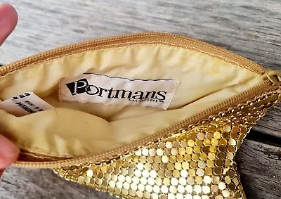 Vintage Gold Mesh Portmans Metal Purse Pouch Make-Up Bag Zipper 16x11cm • $22