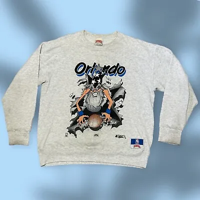Vintage 90s Nutmeg Mills Orlando Magic Wizard Men's Size Large L Sweatshirt NBA • $67.50