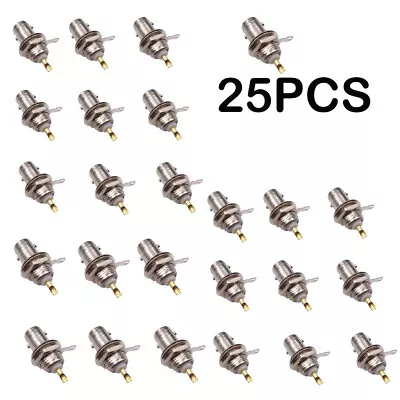 BNC Female Panel Mount Connector BNC Chassis Female Nut Bulkhead Panel RF 25 Pcs • $11.97