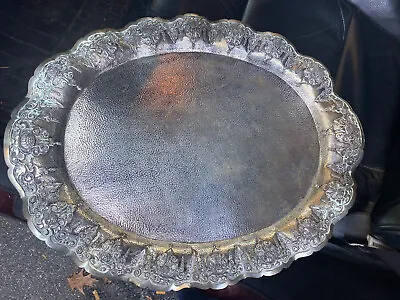 Vintage Large Thailand  Repousse 800 Silver TRAY Asia Art • $4999.99