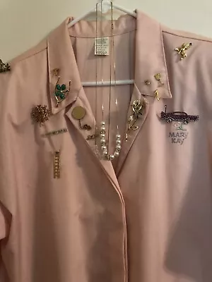 Vintage Mary Kay Pink Consultant Jacket With Pins !!! • $115