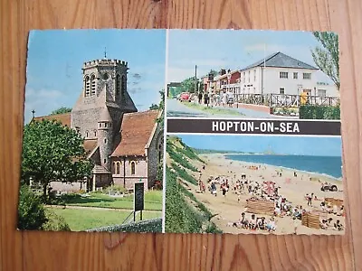 Postcard - Hopton-on-Sea (Multiview) Posted 1970 St Margarets Church Station Rd • £1.49