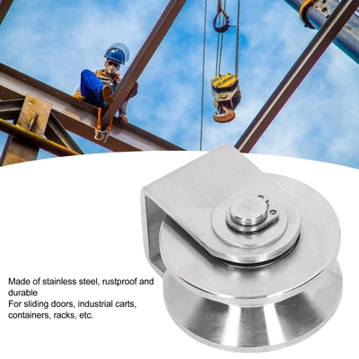 $17.44 • Buy V Groove Pulley Double Bearing Stainless Steel Track Wheel For Sliding Door 48mm