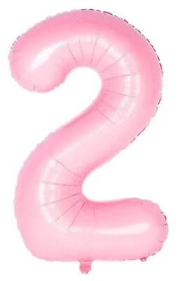 40  Baby Pink Rainbow Number Balloons Air Helium Large Foil Happy Birthday Party • $2.80