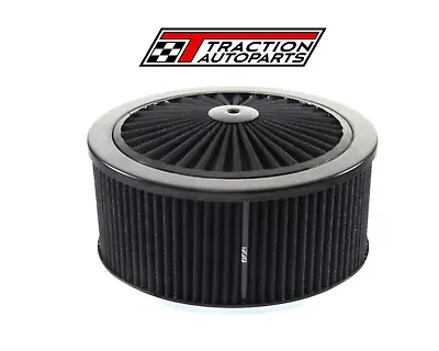 Flow Top Black Assembly Air Filter Cleaner 9 X 4  Holley 5-1/8  Flat Base • $131.40