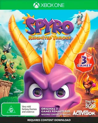 Spyro Reignited Trilogy XBOX One Family Kids Action Adventure Game 3 Games In 1  • $53