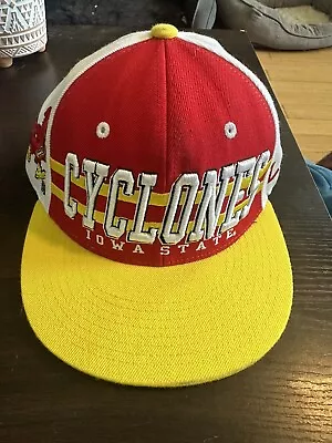 Vintage Iowa State Cyclones Hat Red And Yellow Snapback Cap • $22