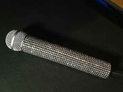 Silver Rhinestud Bling Wireless Microphone Sleeve By Blingcons • $75