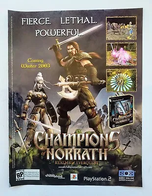 2003 CHAMPIONS OF NORRATH Realms Of Everquest Video Game = Promo Print AD • £13.77