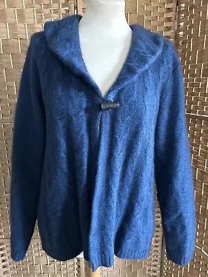 Koru Possum Merino Silk Cardigan Navy Blue Handmade In New Zealand Size XL • £49.95