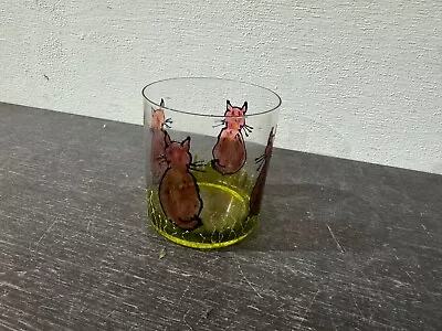 Vintage Hand Painted Cat Glass • £4.99