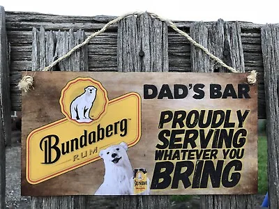 Wooden Sign Plaque Personalised Country BarDad Father GARAGE Shed  AU • $15