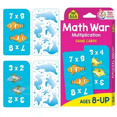 School Zone Math War: Multiplication Game Cards • $8.49