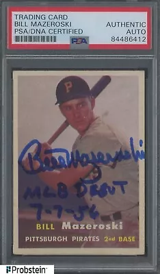 Bill Mazeroski HOF Signed Autograph Auto 1957 Rookie Card 24 W/ Insc. PSA • $21.50