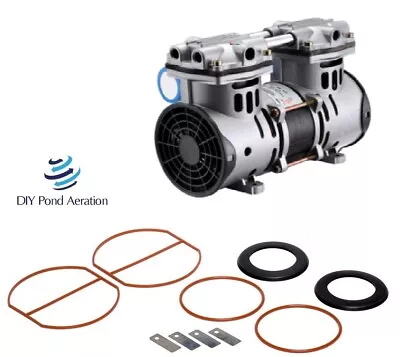 3+cfm 70+PSI NEW VACUUM PUMP 26 +hg Compressor/veneer/aerate With Rebuild Kit • $310.99