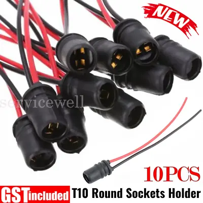 10x Useful Rubber T10/W5W Car Light Bulb Round Socket Lamp Holder Base Connector • $8.09
