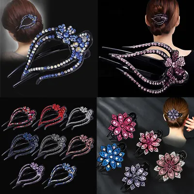 £3.95 • Buy Women Crystal Rhinestone Hairpin Hair Clips Hair Claw Fashion Hair Accessories /