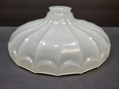 Antique Opalescent Scalloped Clambroth  Milk Glass Lamp Shade 10 Inch • $24.99