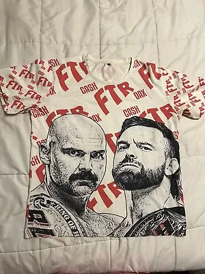 AEW FTR Shirt Large XL All Over Print AOP Bret Hart Style Top Guys Wrestling • $40