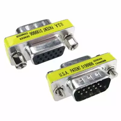 15 Pin Male To Female VGA SVGA Adaptor Coupler Joiner Gender Changer • £3.99