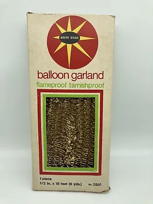 Vtg Brite Star Balloon Gold Twist Foil Tinsel Garland 1973 West Germany 18 Ft • $16