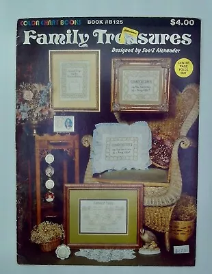 Vintage 1983 Color Chart Books Counted Cross Stitch Patterns Family Treasures • $5.99