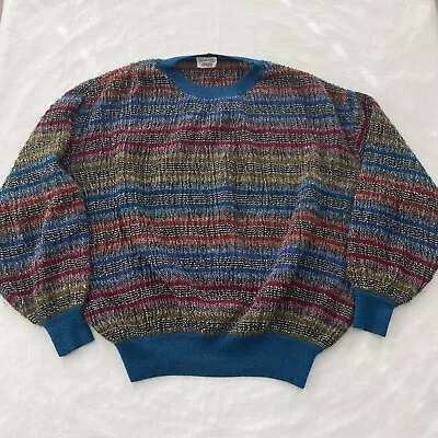 Missoni Multicolor Mohair Wool Blend Crew Neck Multicolor Knit Sweater Mens 50 • $149.95