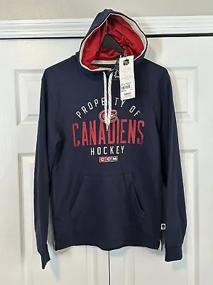 NWT CCM Montreal Canadiens Mens Blue Casual Pullover Hoodie Small  MSRP$85 • $31.49