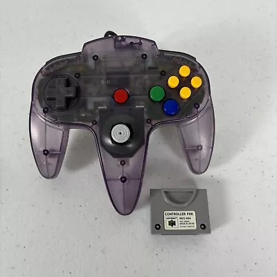 Nintendo 64 Controller Genuine Transparent Purple With Controller Pak • $29.99