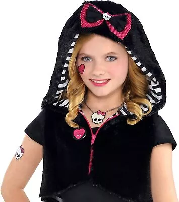 Monster High Fur Hoodie Cropped Halloween Jacket For Girls One Size By Amscan • $27.99